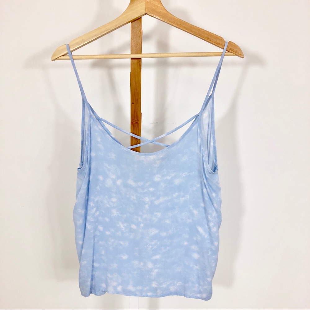 Cloud blue, lightweight crossback camisole